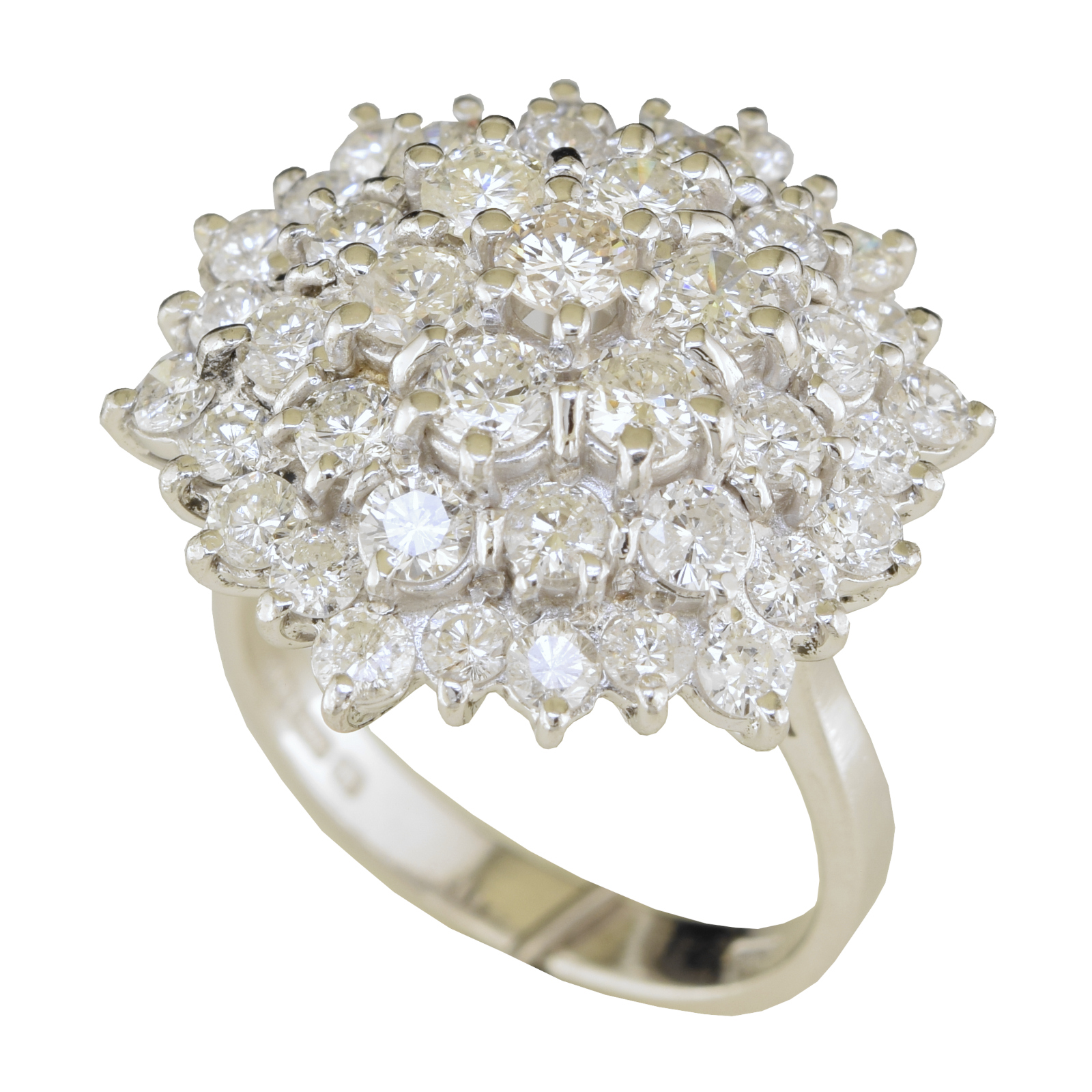 Large 18ct Gold Diamond Cluster Ring - 3.09cts