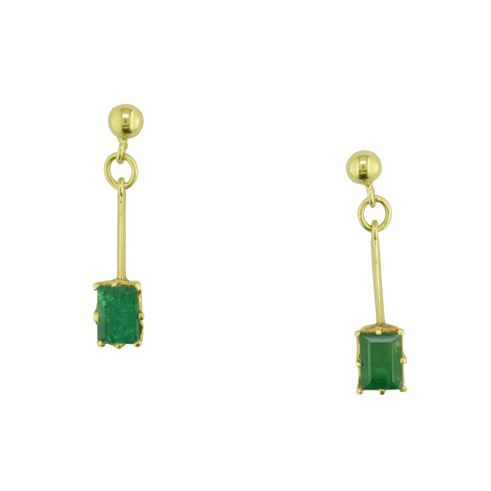 Eternity 2ct Emerald Halo 18ct Gold Vermeil Stud Earrings | Jian London