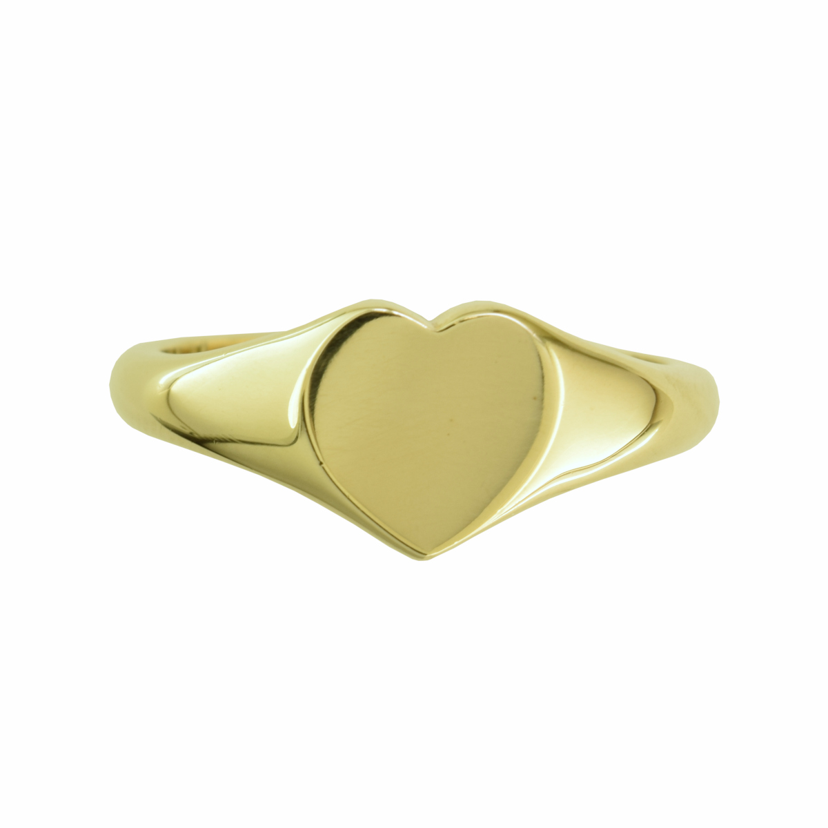 9ct Yellow Gold Heart Shaped Signet Ring - RABraithwaites