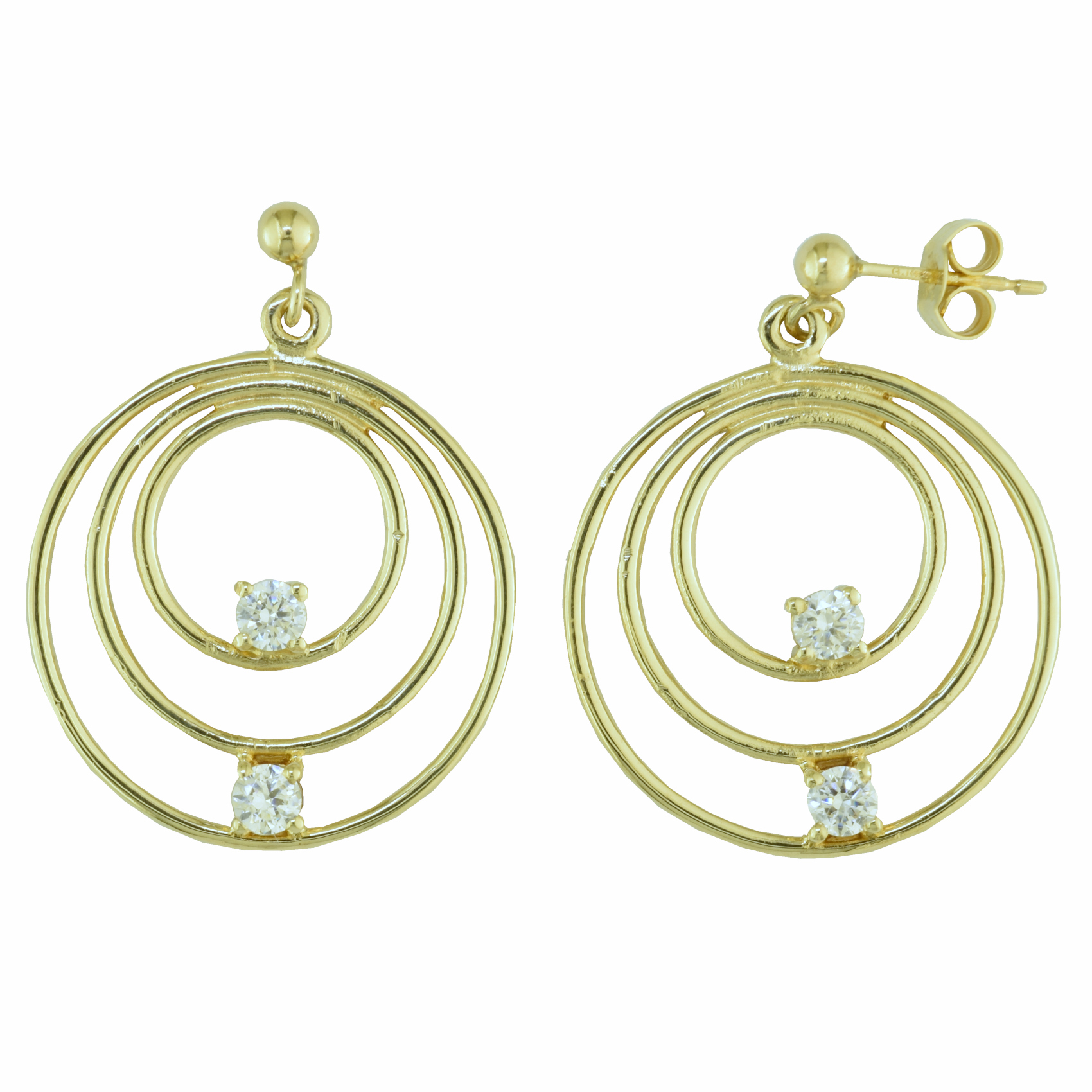 Brass Golden Ladies Round Shaped Earring at Rs 375/pair in Jaipur | ID:  23230416012