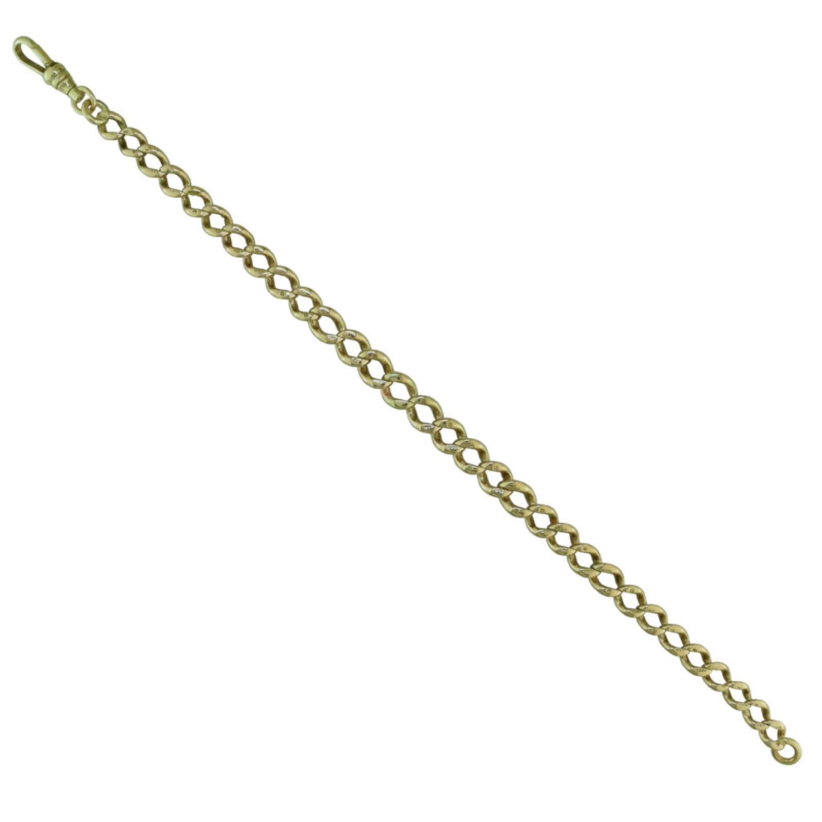 9ct Gold Curb Bracelet with Dog Clip - Ruby Lane