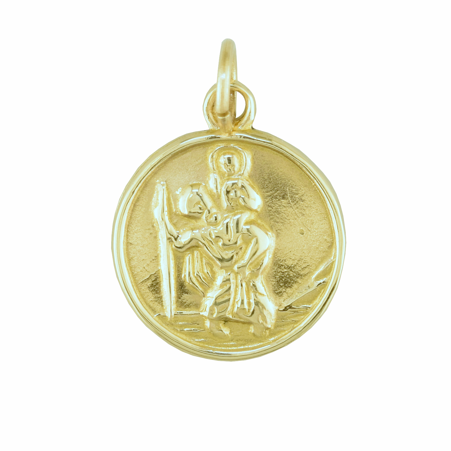 Gold Plated St. Michael Circle Pendant - 24