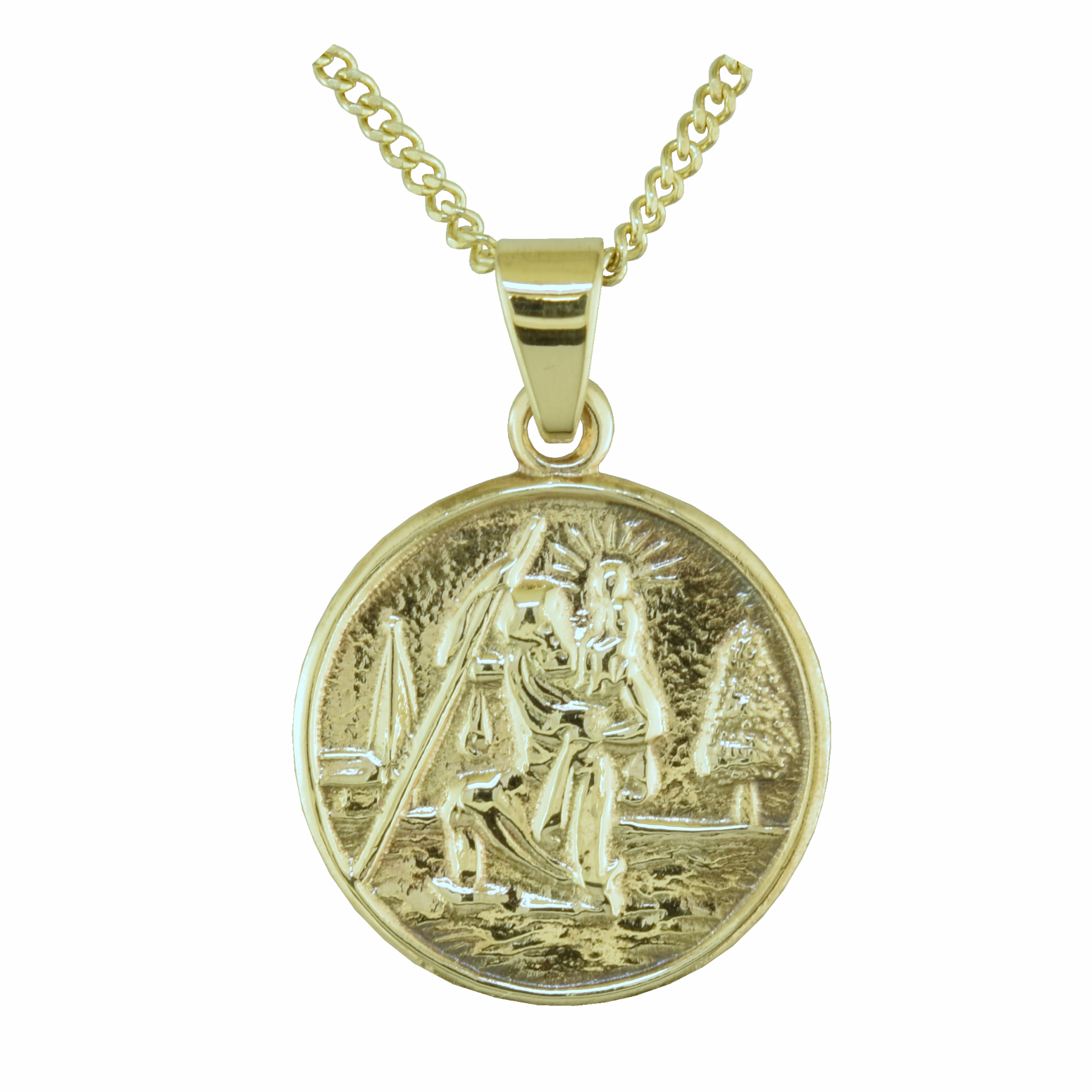 Gold St. Christopher Necklace with White Enamel // Get Back Necklaces